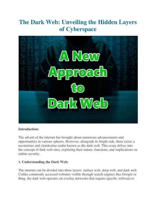 how to find the dark web